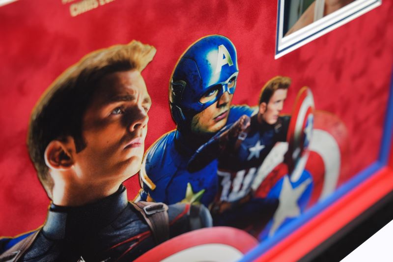 Captain America Signed Photograph by Chris Evans Framed Display