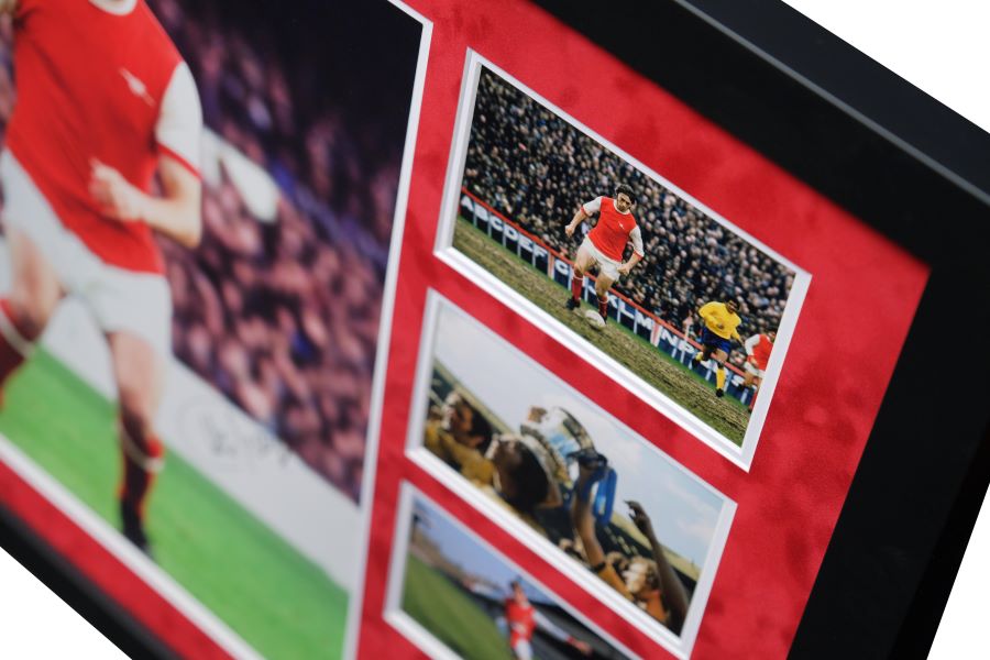 Charlie George Large Arsenal Signed Framed Display