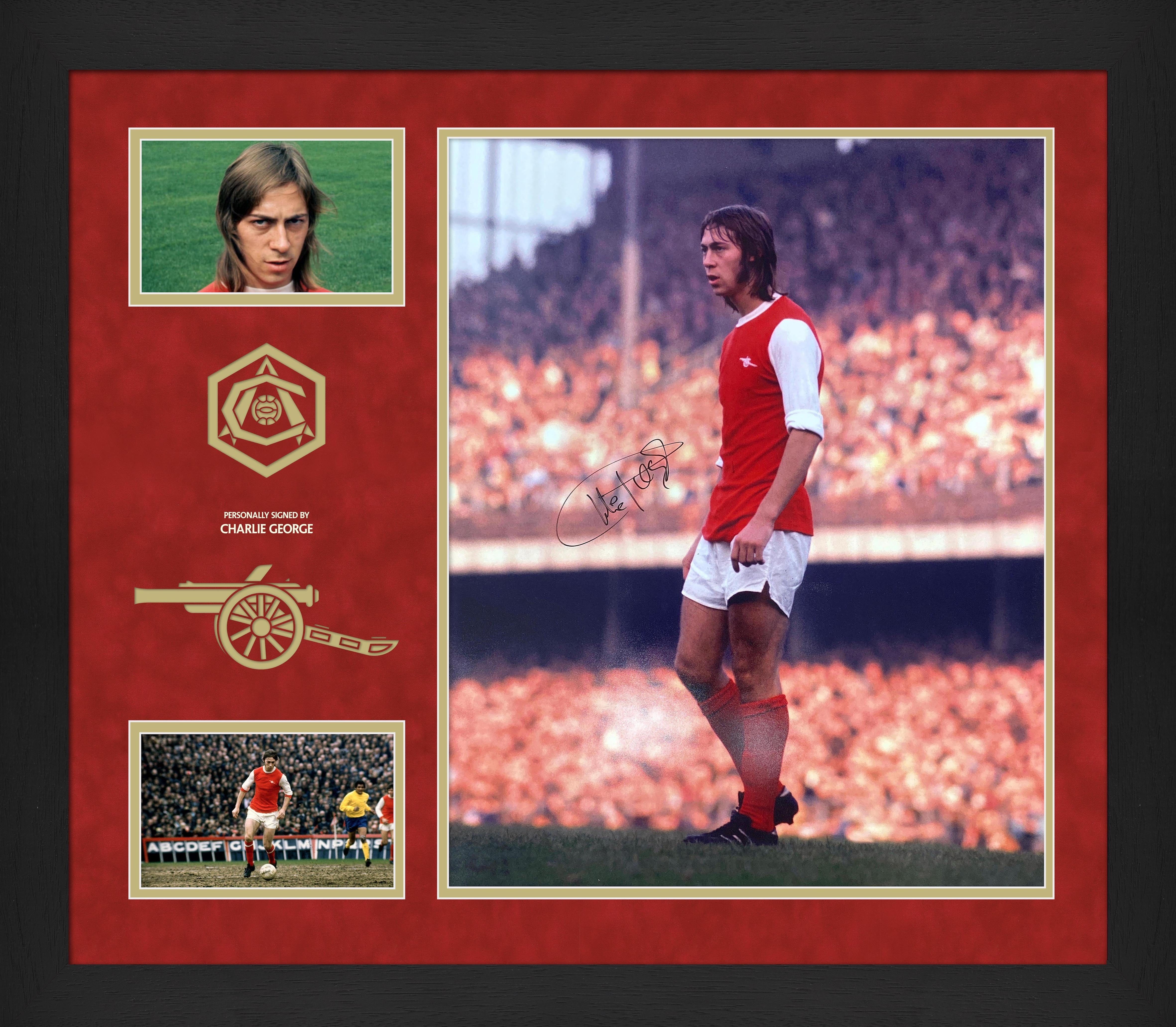 Charlie George Arsenal Signed Photo Framed Display – Green Bean Memorabilia