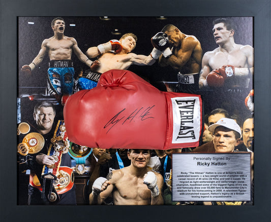 Ricky Hatton Signed Glove Framed Display