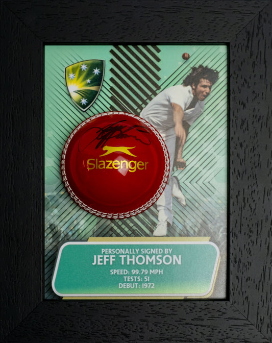Jeff Thomson Signed Ball Display