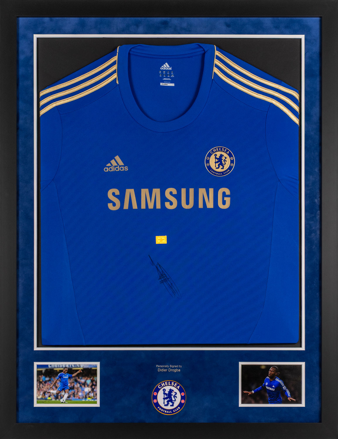 Drogba Signed Chelsea Shirt Framed Display