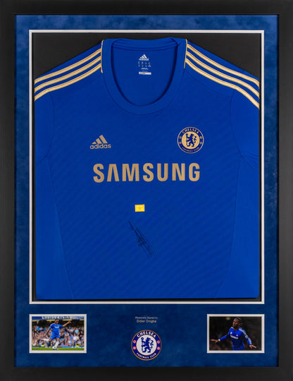 Drogba Signed Chelsea Shirt Framed Display