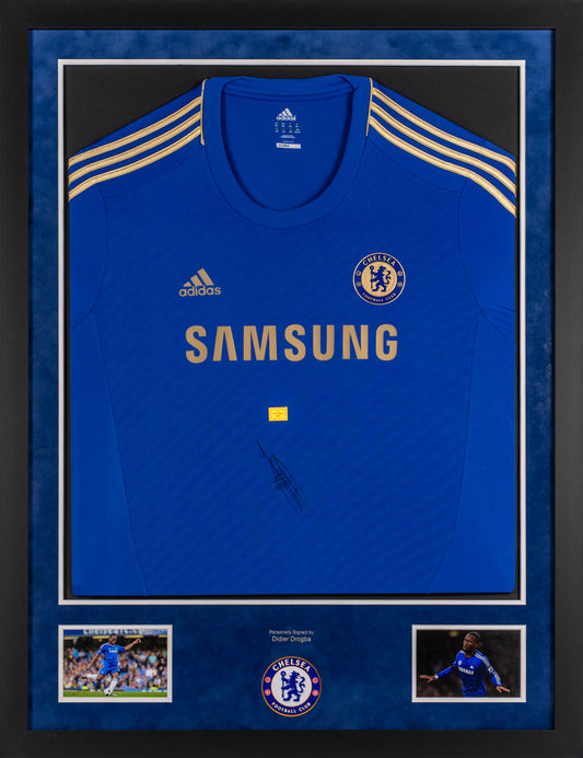 Drogba Signed Chelsea Shirt Framed Display