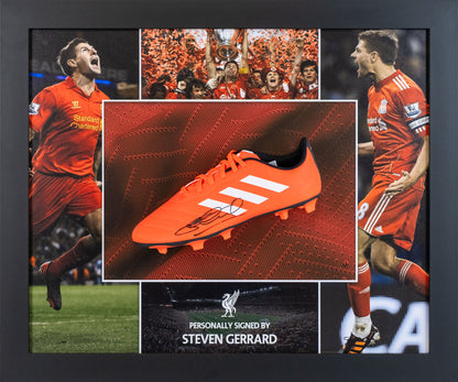 Gerrard Signed Liverpool Boot Framed Display