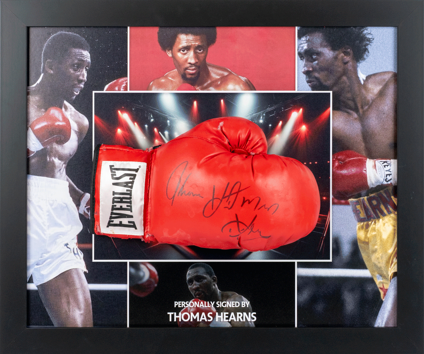 Thomas Hearns Signed Glove Framed Display