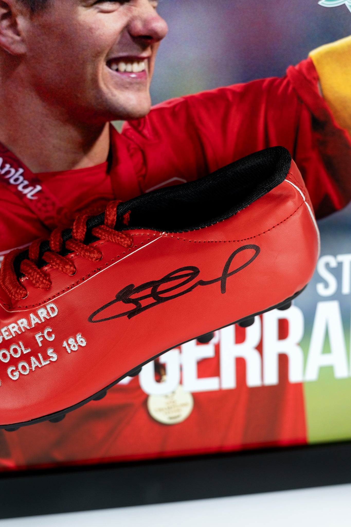 Steven Gerrard Signed Boot Framed Display