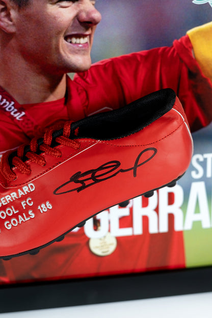 Steven Gerrard Signed Boot Framed Display