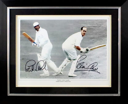 Graham Gooch and Brian Close Signed Photo Framed Display