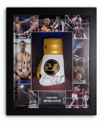 Larry Holmes & Jai Opetatai Signed Glove Framed Display