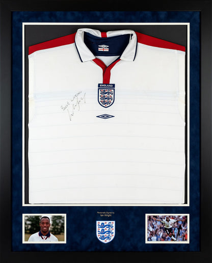 Ian Wright signed England '04 Shirt Display