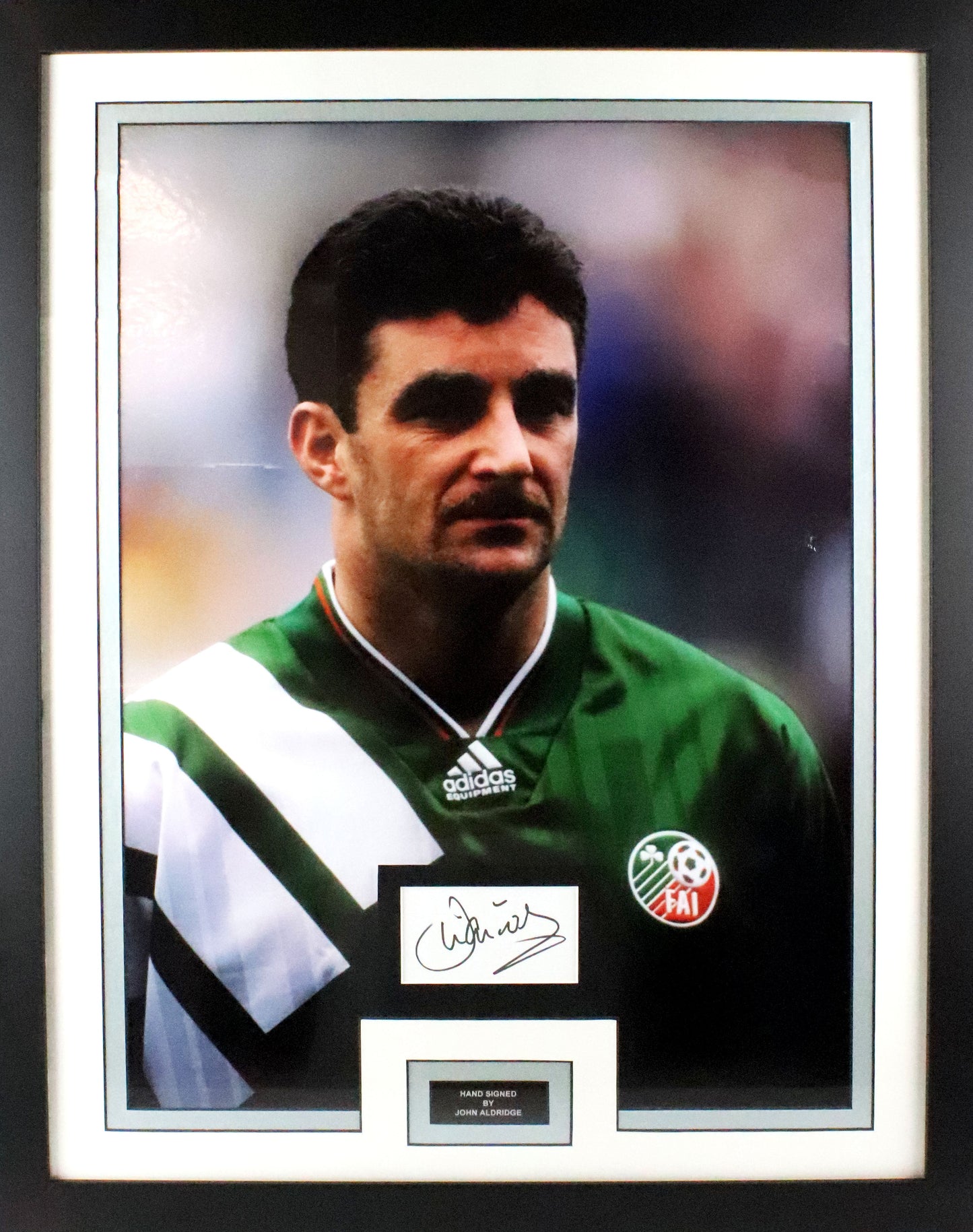 John Aldridge Signed White Card Display