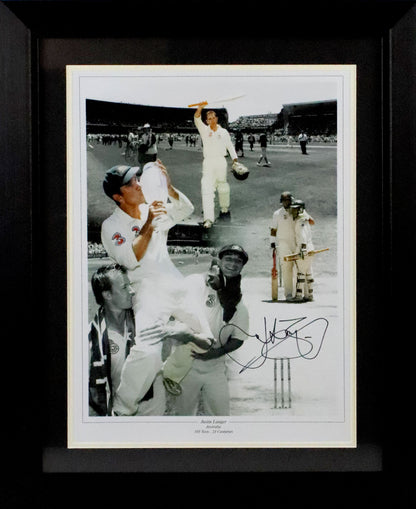 Justin Langer Signed Photo Framed Display