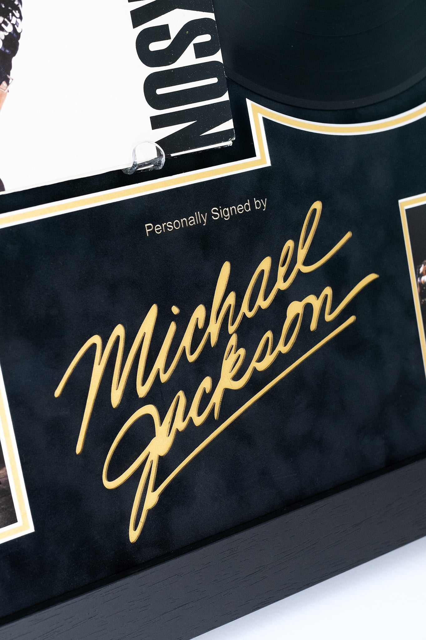 Michael Jackson Signed 'Bad' Vinyl Display