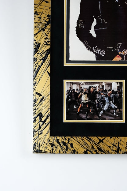 Michael Jackson Signed 'Bad' Vinyl Display Gold Frame