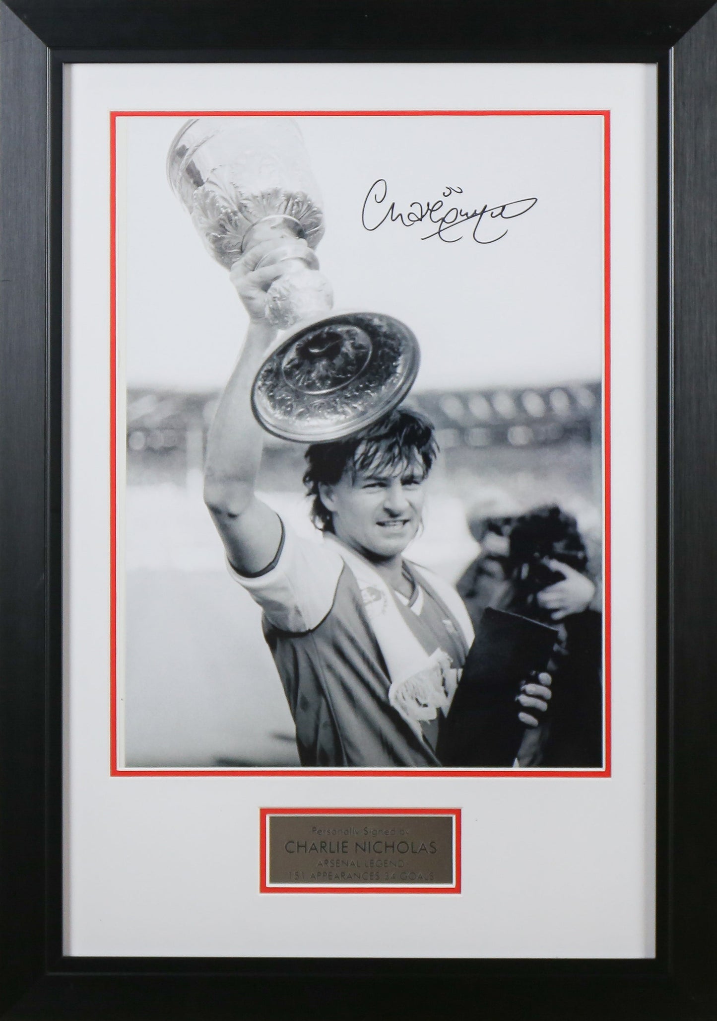 Charlie Nicholas Signed Arsenal 12x16 Photograph Framed Display