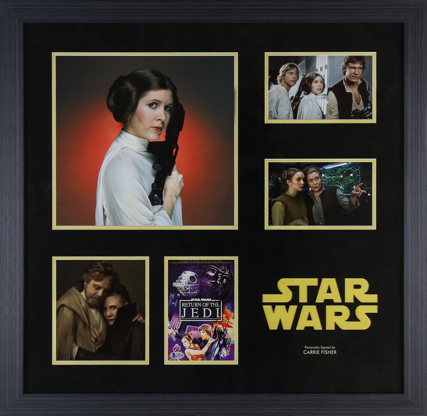Carrie Fisher, Star Wars Signed 5x7 Photograph Framed Display