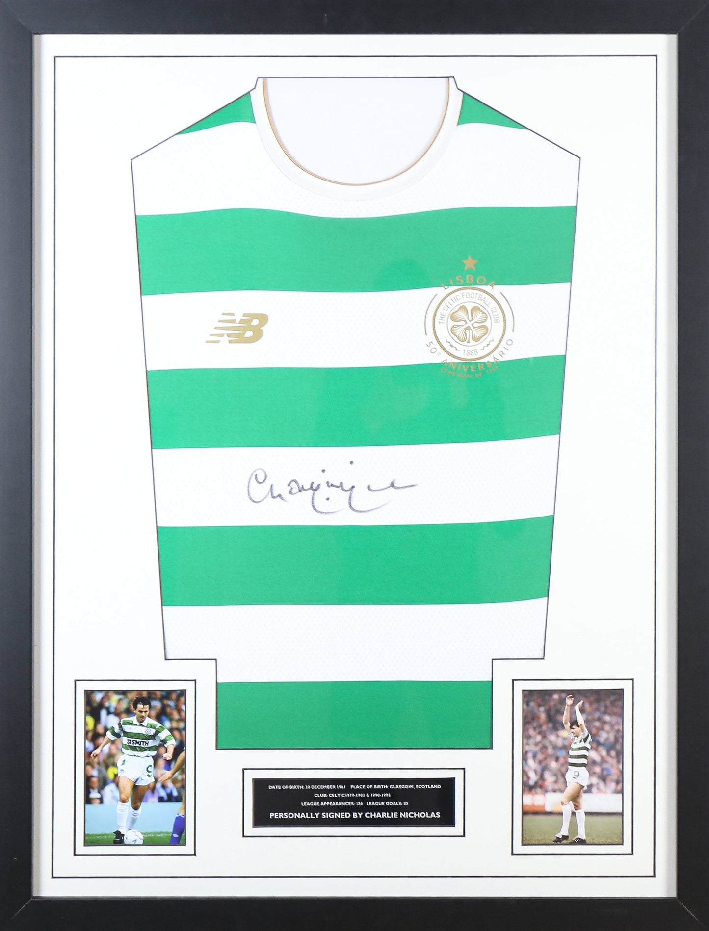 Charlie Nicholas Signed Shirt Framed DIsplay