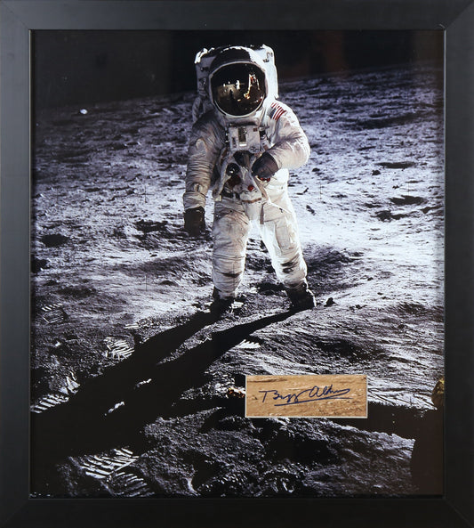 Buzz Aldrin Signed Card Framed Display