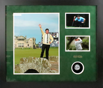 Nick Faldo Golf Ball Framed Display