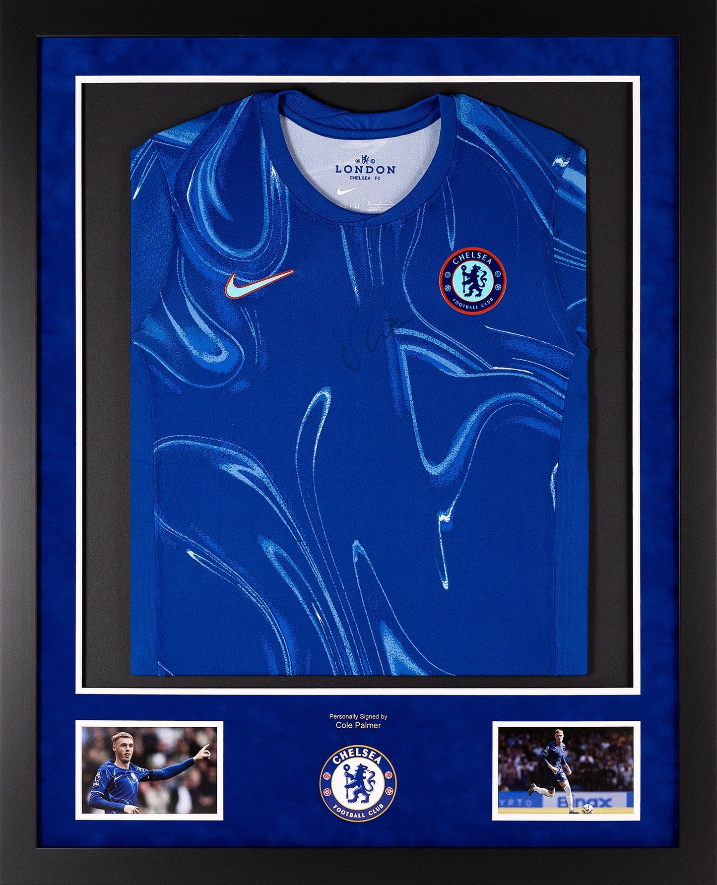 Cole Palmer Signed Chelsea Shirt Framed Display