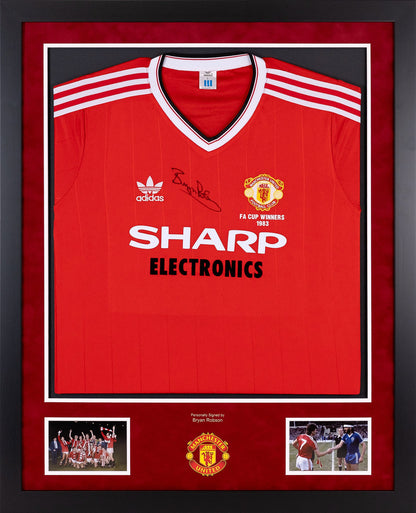 Bryan Robson 1983 FA Cup Winners Shirt Display