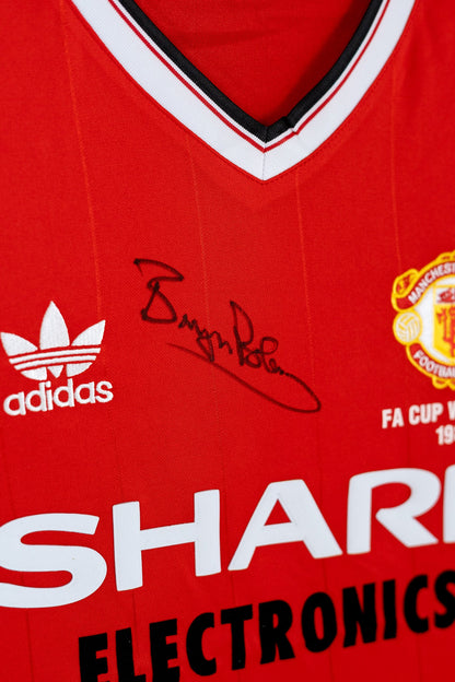 Bryan Robson 1983 FA Cup Winners Shirt Display