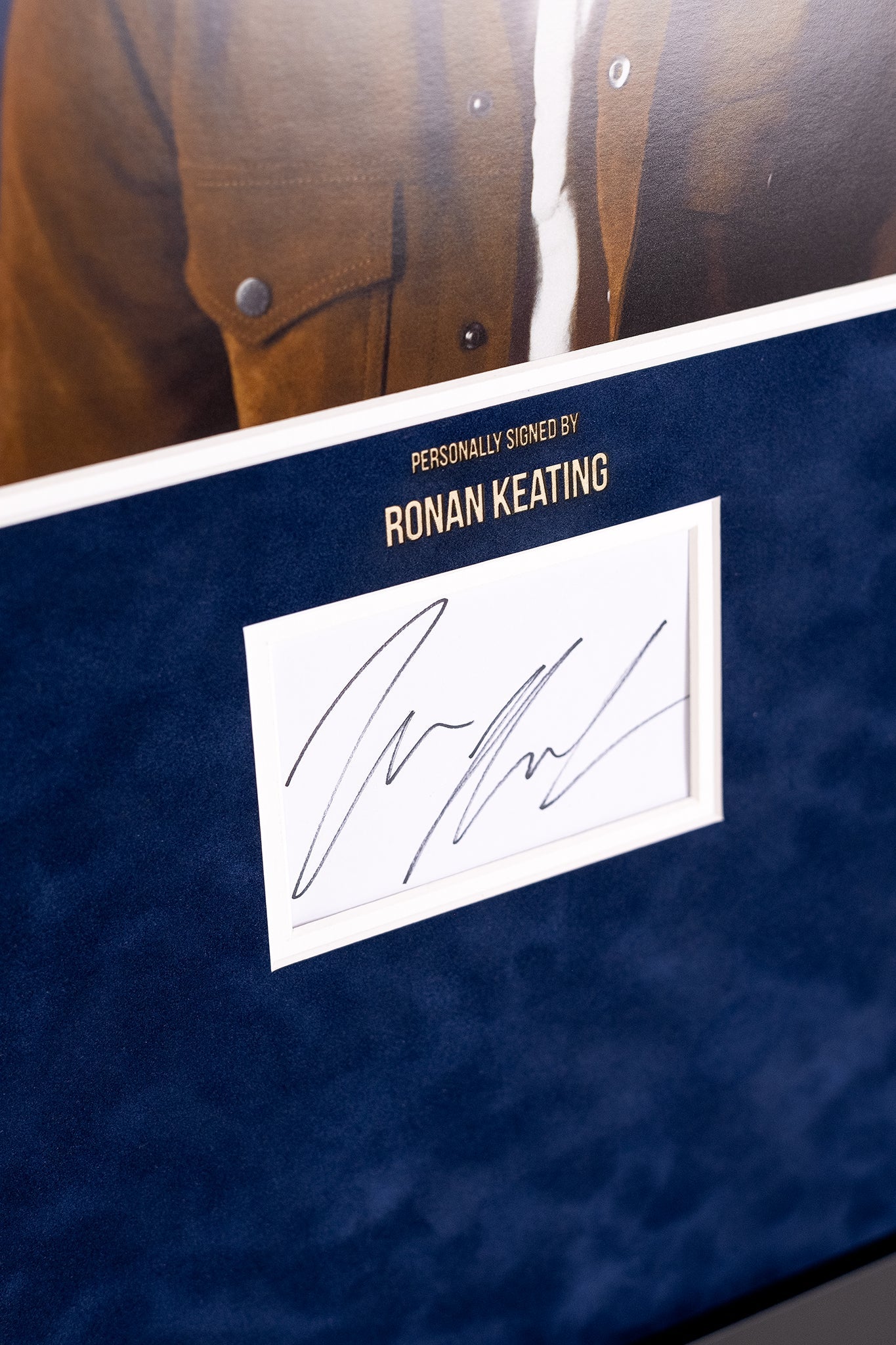 Ronan Keating Signed Whitecard Framed Display
