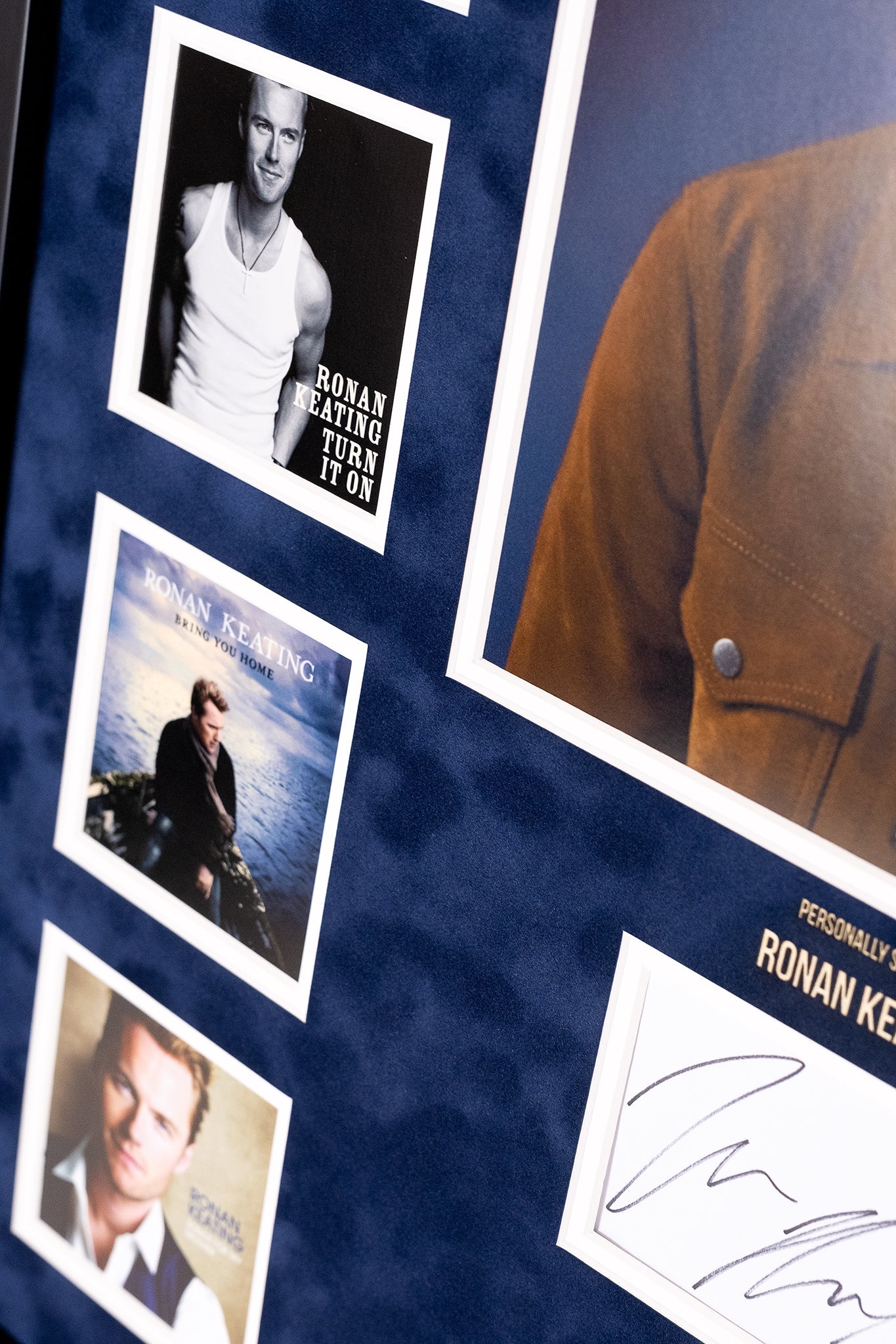 Ronan Keating Signed Whitecard Framed Display