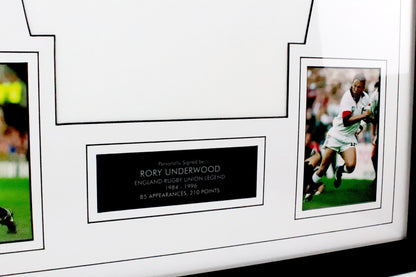 Rory Underwood Signed England Rugby Shirt Display