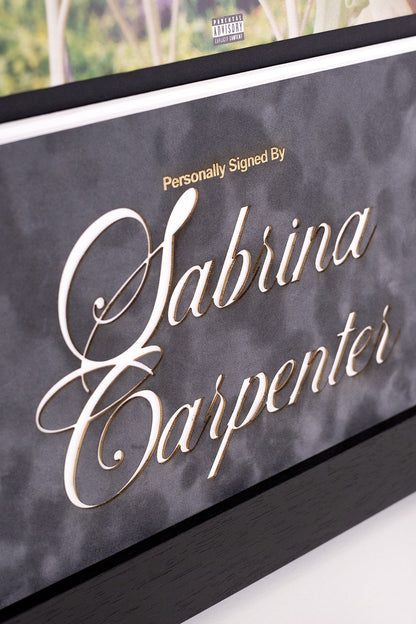 Sabrina Carpenter Short n' Sweet Vinyl and Insert Signed Art Card Framed Display