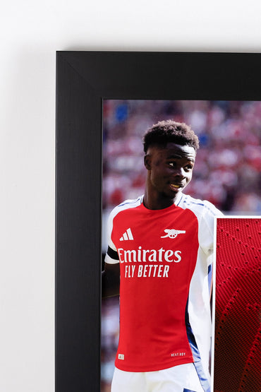 Bukayo Saka Signed Blue Boot Arsenal Display