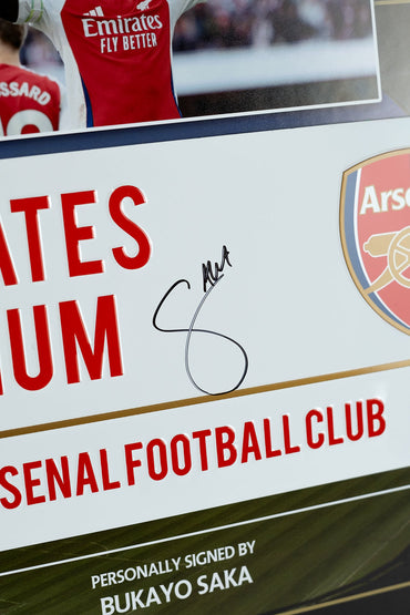 Bukayo Saka Arsenal Signed Road Sign Display