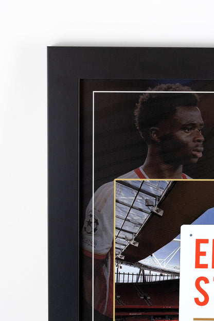 Bukayo Saka Arsenal Signed Road Sign Display