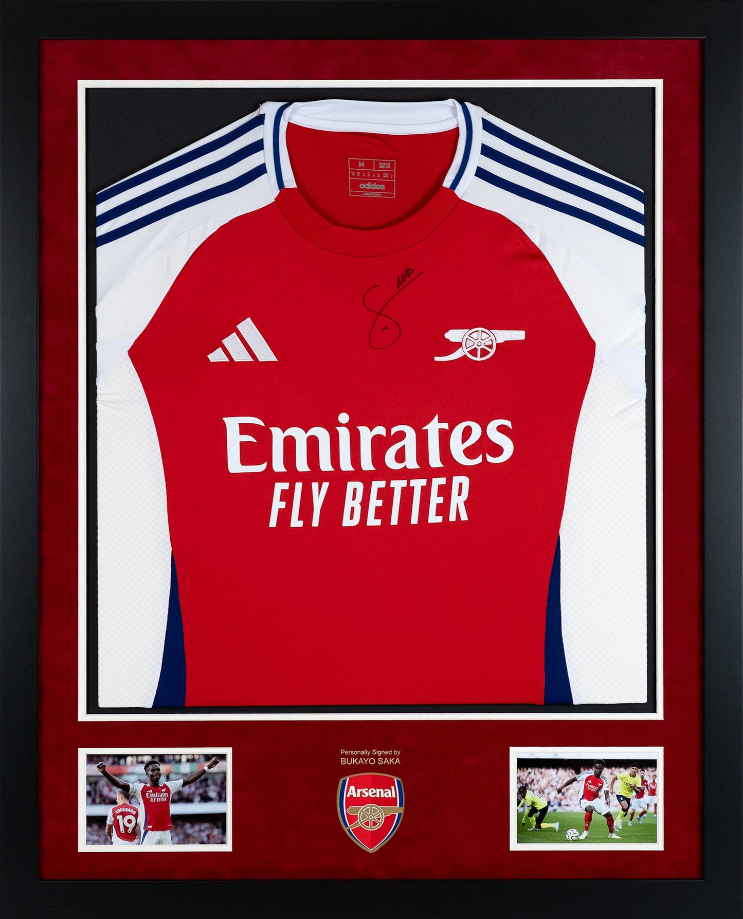 Bukayo Saka Signed 24/25 Arsenal Shirt Display