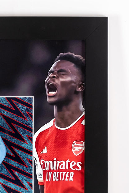 Bukayo Saka Signed Blue Boot Arsenal Display
