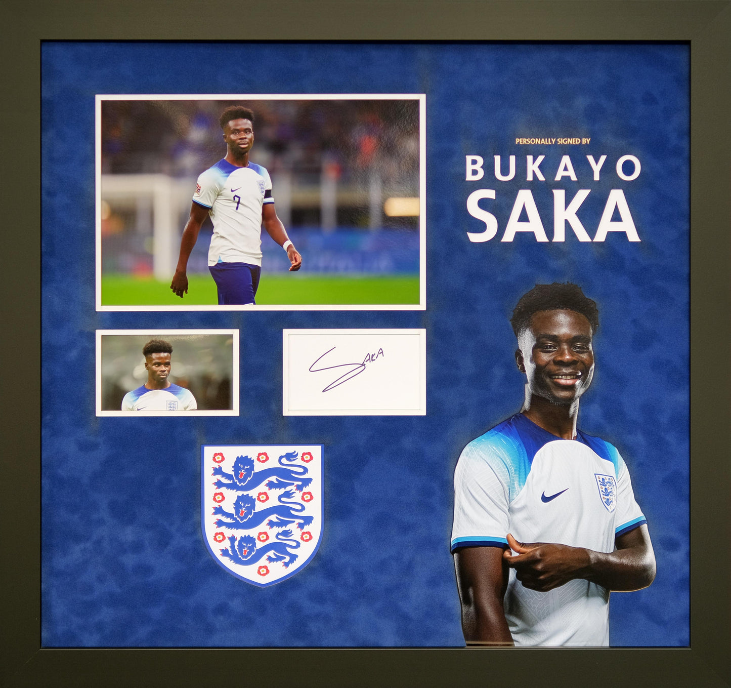 Bukayo Saka Euros 2022 Signed Display