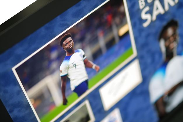 Bukayo Saka Euros 2022 Signed Display