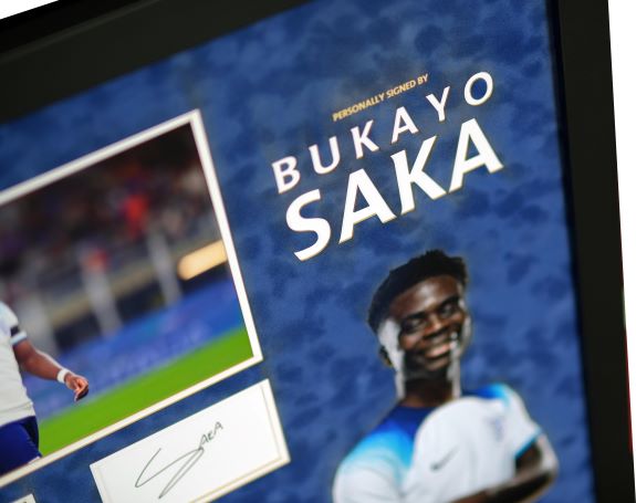 Bukayo Saka Euros 2022 Signed Display