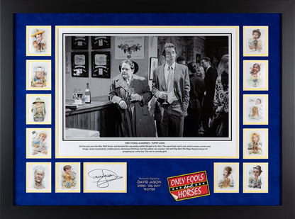 Sir David Jason, Only Fools And Horses Signed Whitecard Yuppy Love Framed Display