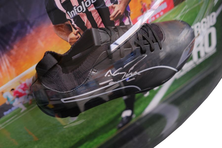Aguero Signed Kunisports Boot Framed Display - Memorabilia Framers Shop