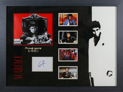 Al Pacino, Scarface Signed White card Framed Display - Memorabilia Framers Shop