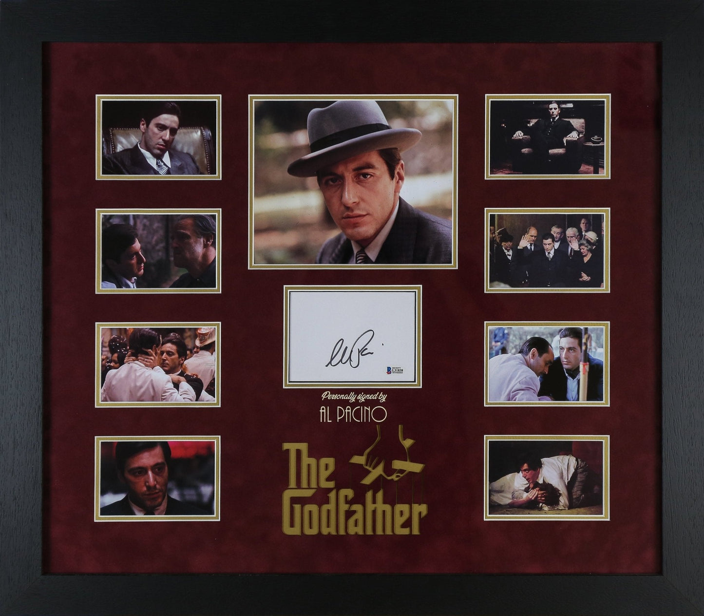 Al Pacino Signed Godfather White card Framed Display - Memorabilia Framers Shop