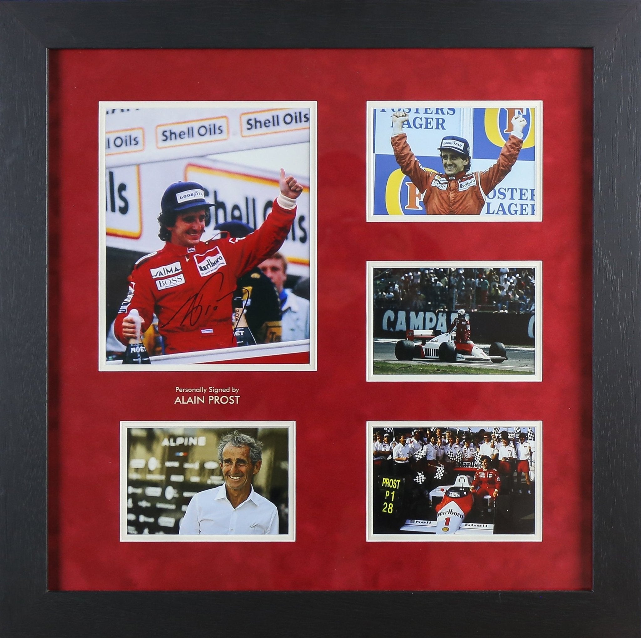 Alain Prost Signed White card Framed Display - Memorabilia Framers Shop