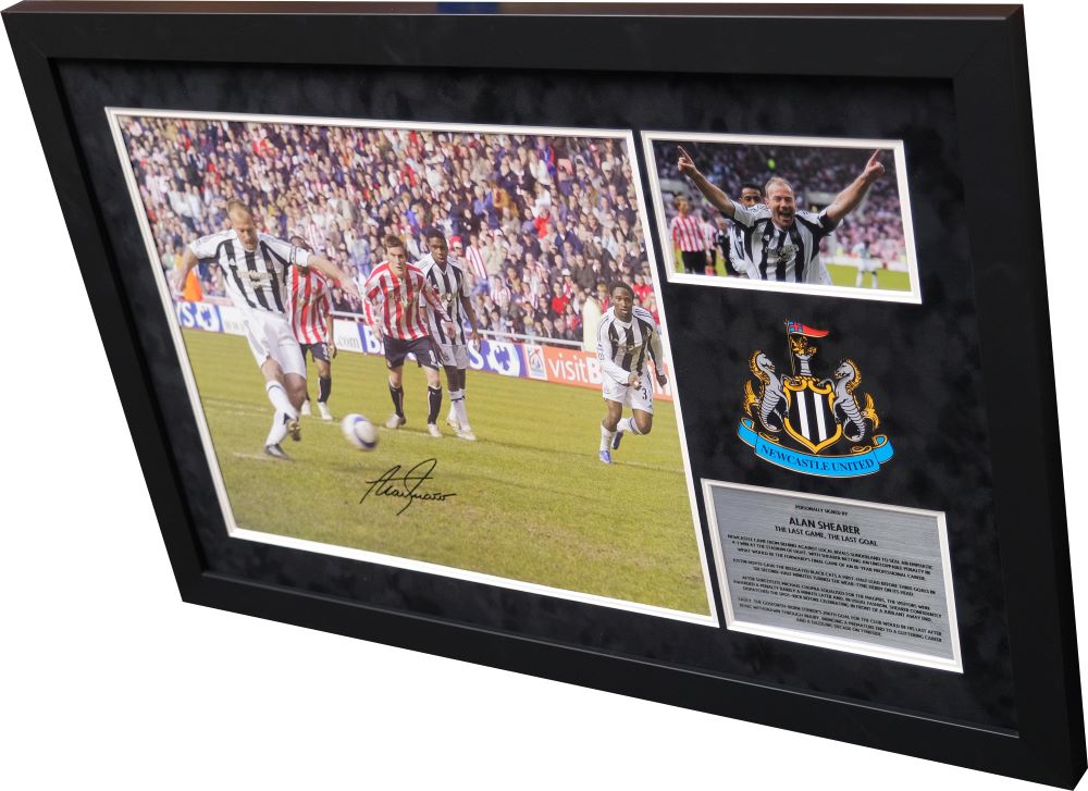 Alan Shearer Signed Newcastle Photo Framed Display - Memorabilia Framers Shop