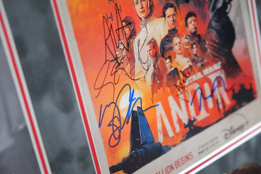 Andor Star Wars Signed by Diego Luna, Ardria Arjona, Genevieve O' Reilly, Dennis Gough, Kyle Soller  Memorabilia Framers Shop