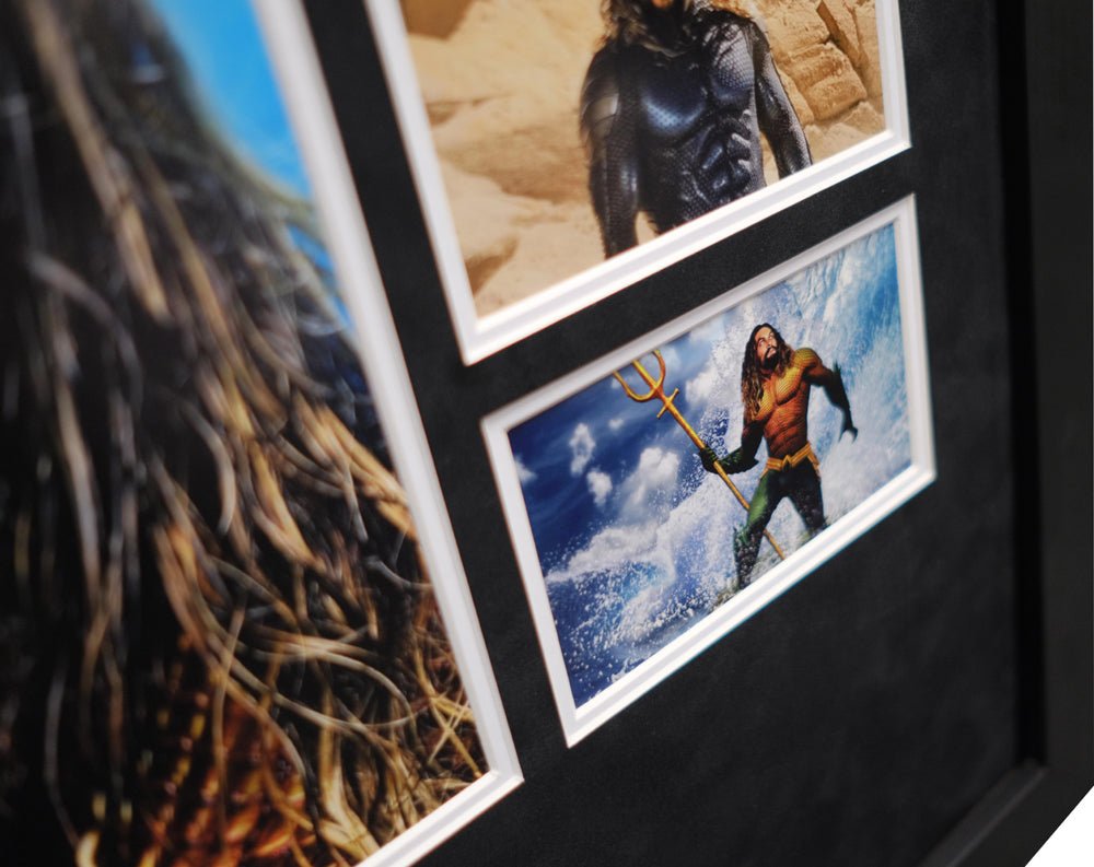 Aquaman film tribute signed white card by Jason Mamoa - Memorabilia Framers Shop