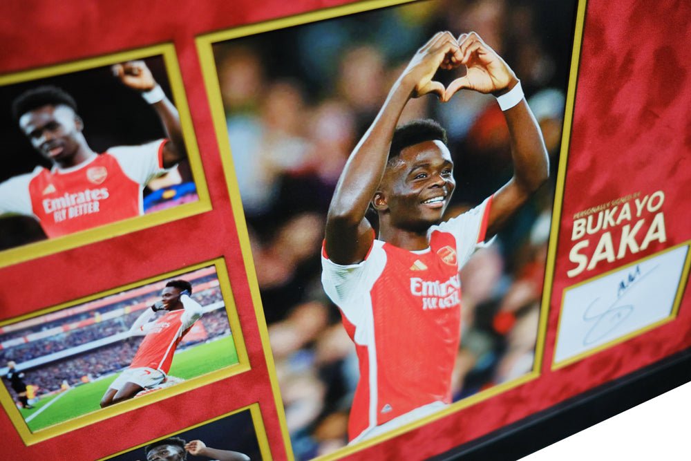 Arsenal Bukayo Saka signed White card - Memorabilia Framers Shop