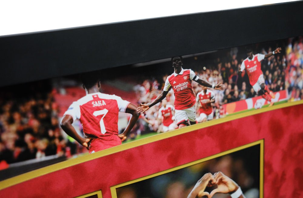 Arsenal Bukayo Saka signed White card - Memorabilia Framers Shop