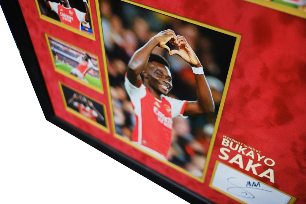 Arsenal Bukayo Saka signed White card - Memorabilia Framers Shop